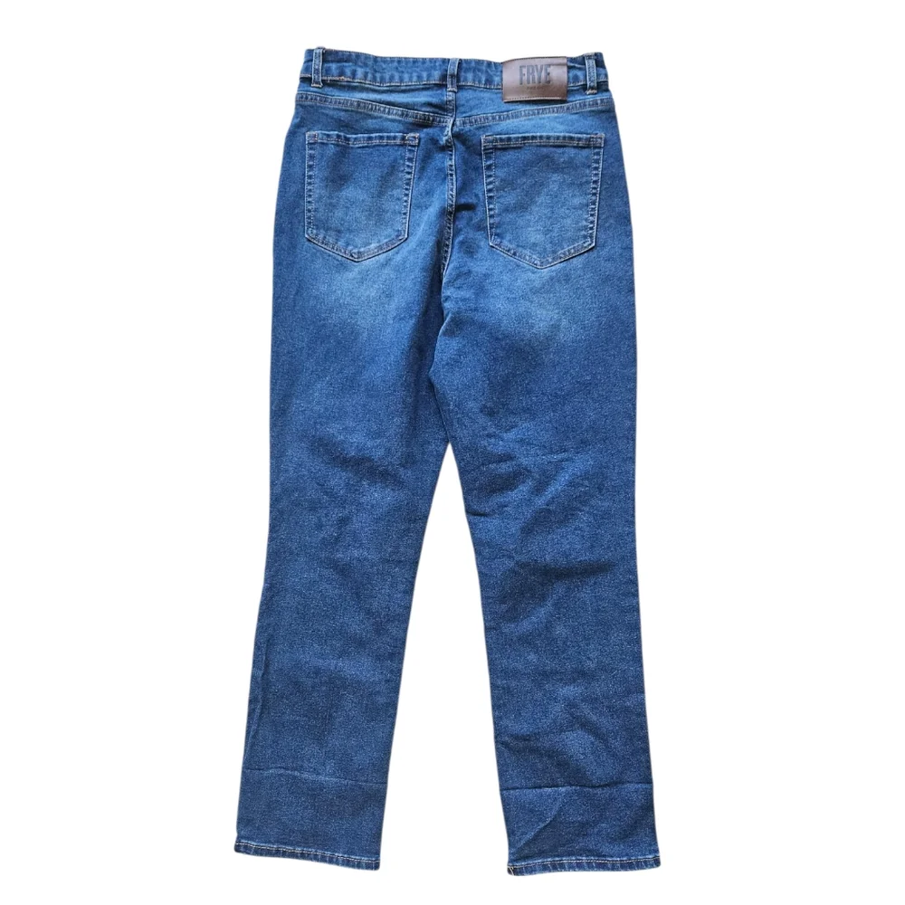 FRYE Womens High Rise Straight Leg Cuffed Crop Blue Jeans Size 8/29 - Picture 5 of 10